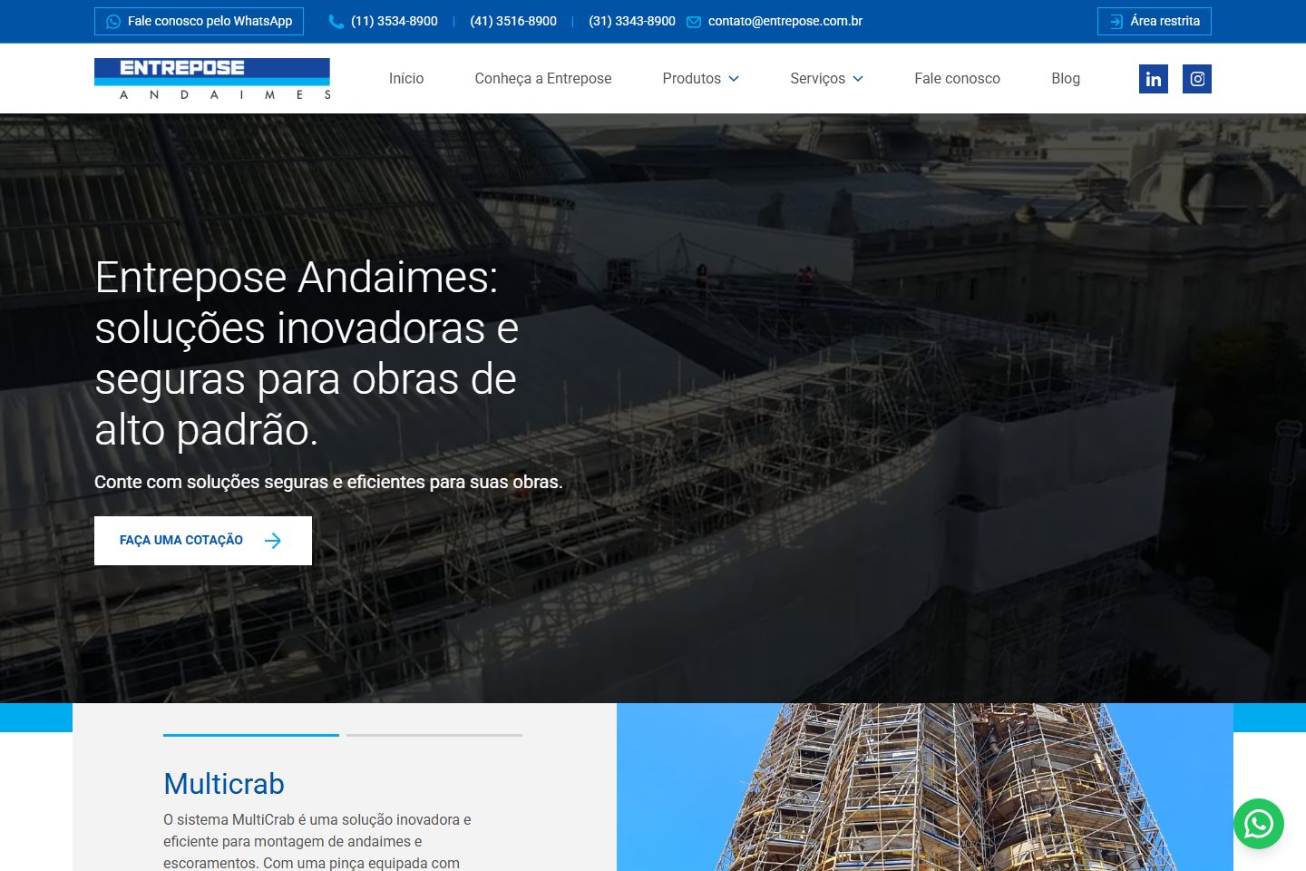 Miniatura do site Entrepose